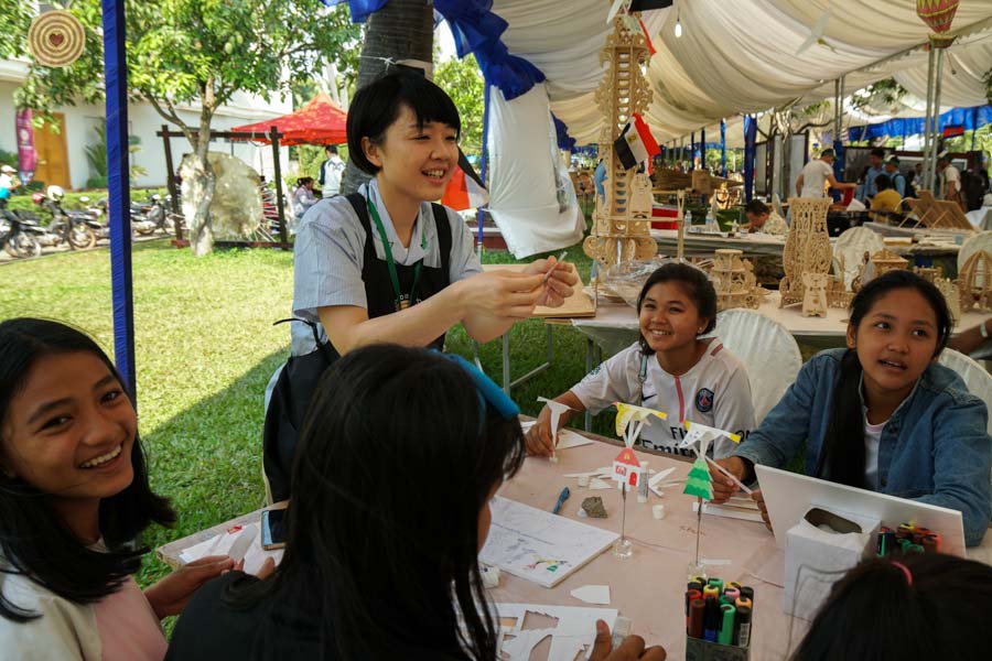 Wood, Folk Art Workshop, 2018 World Wood Day, Cambodia, Paper Automata, Mimoe Tanaka